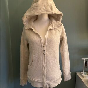 LULULEMON SCUBA  Zip Hoodie Jacket - Cream/Gray 8